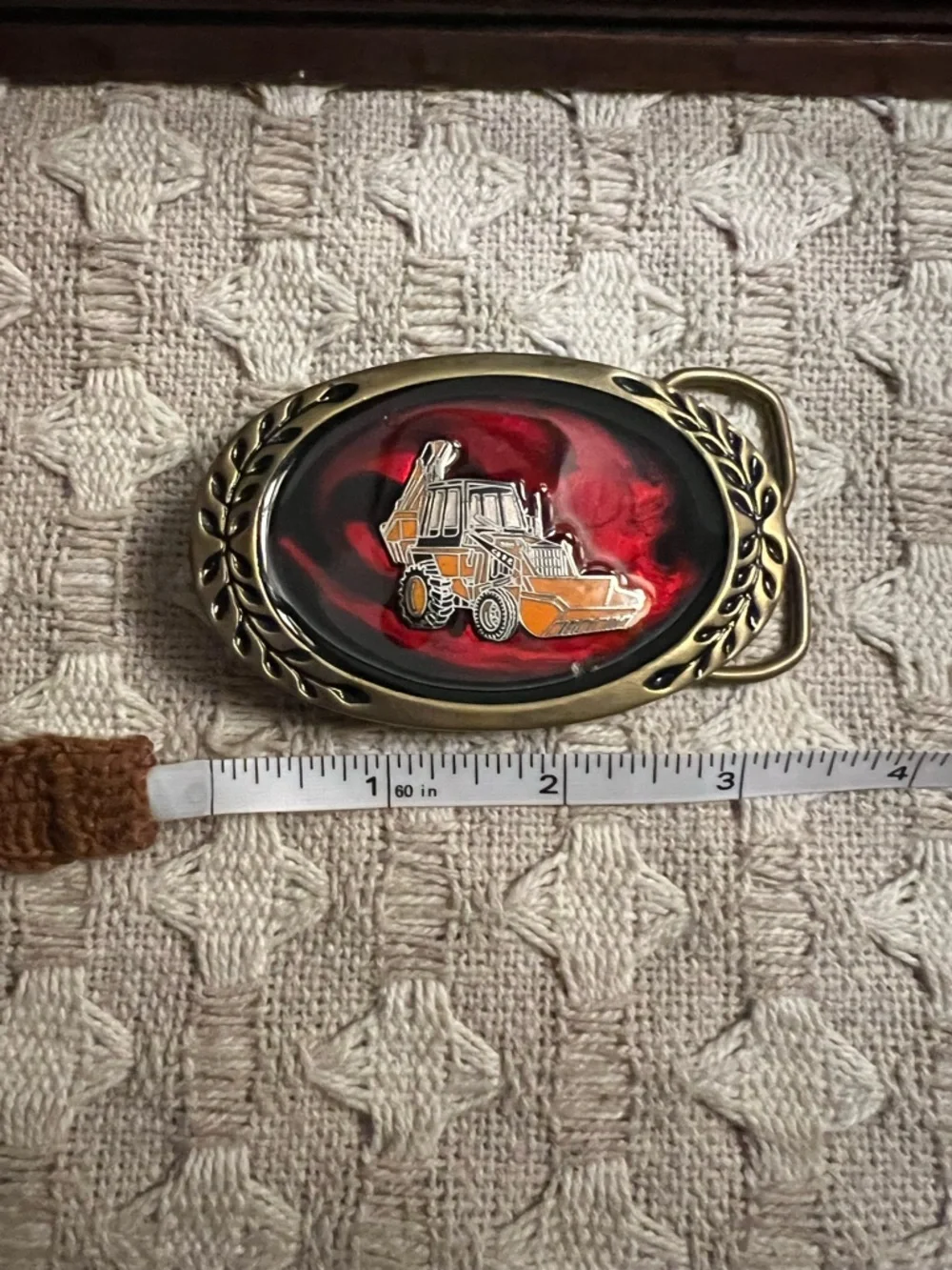 VINTAGE 80s Trencher Front Loader‎ Construction Aminco Heritage Belt Buckle GUC